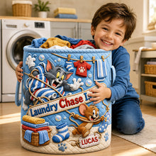 Load image into Gallery viewer, Playful Quilted Laundry Basket - Personalized Gifts 02hadt180726 Laundry Basket PopCulturePrints
