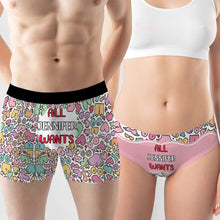 Load image into Gallery viewer, Personalized Couples' Boxers & Briefs - Customizable Fun Designs Boxer Briefs PopCulturePrints
