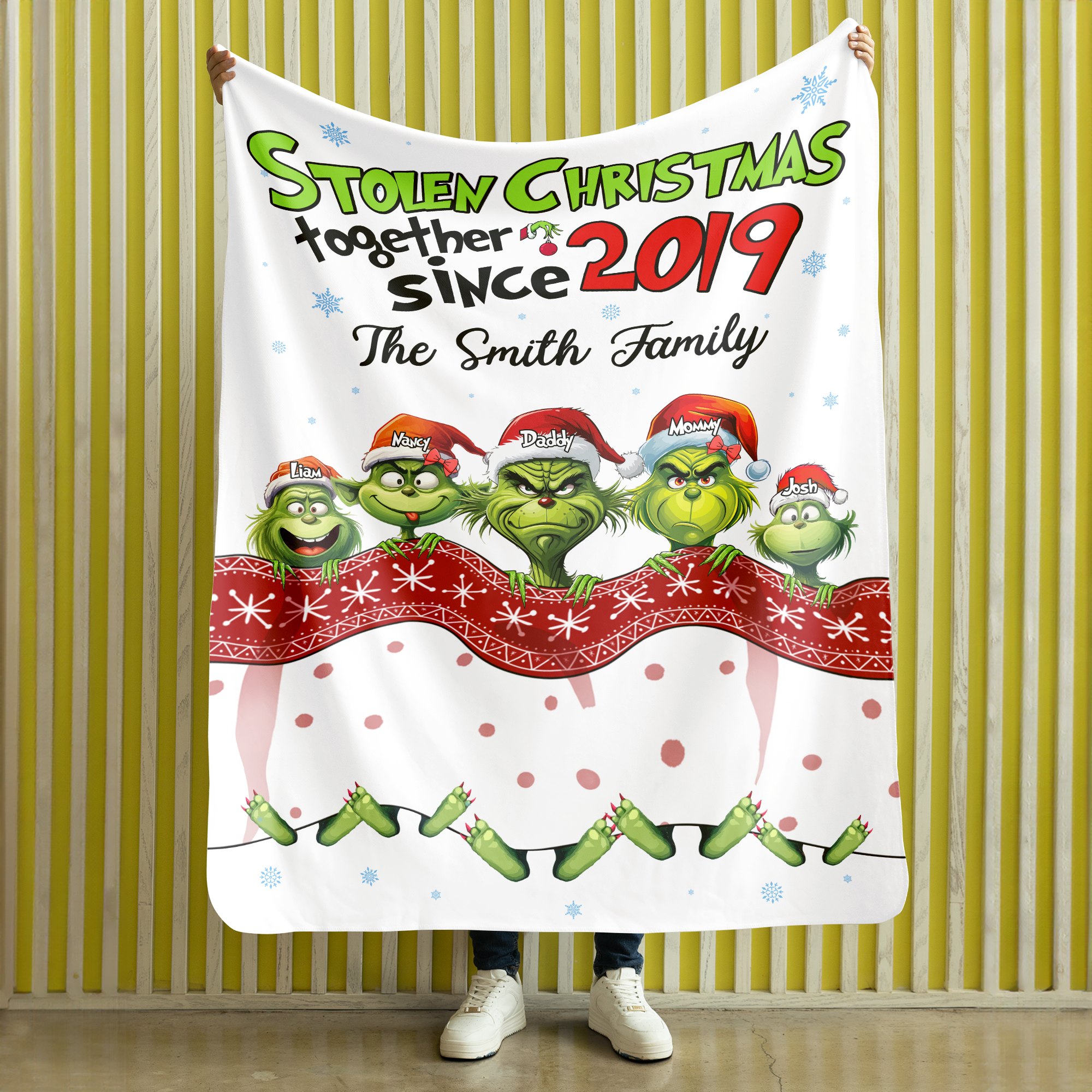 Custom Christmas Family Blanket - Stolen Christmas Together Design Blanket PopCulturePrints