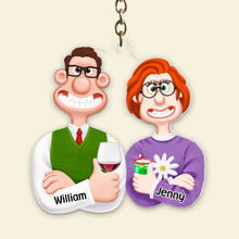 Load image into Gallery viewer, Custom Cartoon Couple Keychain - Unique Personalized Valentine’s Day Gifts Keychains PopCulturePrints