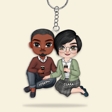 Load image into Gallery viewer, Personalized Couple Keychain - Unique Valentine's Day Gifts for Him & Her Keychains PopCulturePrints
