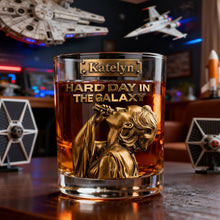 Load image into Gallery viewer, "A Hard Day in the Galaxy" - Custom 11oz Round Glass - Perfect Funny Gift for Drinking Lovers Glass PopCulturePrints