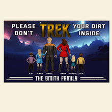 Load image into Gallery viewer, Personalized 'Trek' Sci-Fi Family Door Mat - Custom Gift Doormat PopCulturePrints