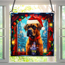 Load image into Gallery viewer, Custom Christmas Boxer Dog Lover Suncatcher Ornament Suncatcher PopCulturePrints