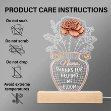 Load image into Gallery viewer, Mom, Thanks For Helping Us Bloom - Personalized 3D LED Light Wooden Base Gift for Mom, Grandma, and Special Women 3D Led Light PopCulturePrints