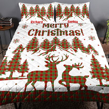 Load image into Gallery viewer, Personalized Christmas Quilt Bed Set for Couples - Cozy Holiday Gift | Valentine's Day Gifts Blanket PopCulturePrints