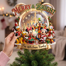 Load image into Gallery viewer, Merry & Bright Family Tree Topper - Personalized Christmas Gifts for Loved Ones Ornament PopCulturePrints