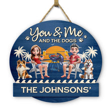 Load image into Gallery viewer, You & Me And The Dogs 3D Effect - Personalized Custom Shaped Wood Sign Wood Shaped Sign PopCulturePrints
