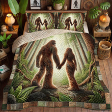 Load image into Gallery viewer, Bigfoot Couple Quilt Bedding Set - Whimsical Forest Edition Blanket PopCulturePrints