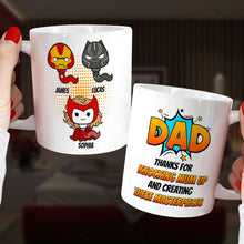 Load image into Gallery viewer, Personalized Super Dad Thank You Mug - Create Your Family's Masterpieces Coffee Mug PopCulturePrints