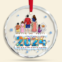 Load image into Gallery viewer, Custom Family Christmas Ornament 2024 - Personalized Holiday Keepsake Ornament PopCulturePrints