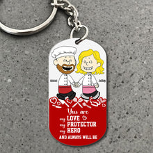 Load image into Gallery viewer, Personalized Firefighter Couple Keychain - Unique Valentine's Day Gifts for Heroes & Loved Ones Keychains PopCulturePrints