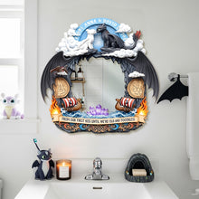 Load image into Gallery viewer, "From Our First Kiss Until We’re Old and Toothless" - Personalized Night Creature Couple Mirror - Unique Gift for Couples, Anniversaries, and Special Occasions Mirror PopCulturePrints