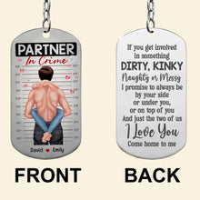 Load image into Gallery viewer, Personalized Partner In Crime Keychain - Engraved Stainless Steel Gift for Couples Keychains PopCulturePrints