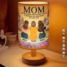 Load image into Gallery viewer, Mom, We Hope Every Time You Light This Up - Personalized Fabric Lamp for Mom and Grandma Fabric Lamp PopCulturePrints