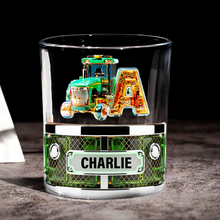 Load image into Gallery viewer, "Personalized Rustic Tractor Glass – Ideal Gift for Tractor Enthusiasts!" Whiskey Glass PopCulturePrints
