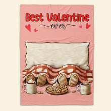 Load image into Gallery viewer, Personalized Valentine's Day Gifts - Valentine's Couple Blanket - Custom Names Blanket PopCulturePrints