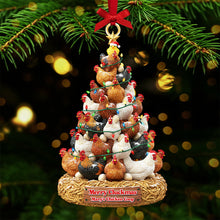 Load image into Gallery viewer, Merry Cluckmas - Personalized Chicken Lovers Christmas Ornament Ornament PopCulturePrints