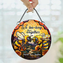 Load image into Gallery viewer, Personalized 'Bee-long Together' Suncatcher Ornament for Couples Suncatcher PopCulturePrints