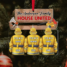 Load image into Gallery viewer, Customizable Firefighter Family Christmas Ornament Ornament PopCulturePrints