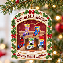 Load image into Gallery viewer, Forever Linked Together: Personalized Brothers and Sisters Christmas Stockings Acrylic Ornament - Unique Gift for Family