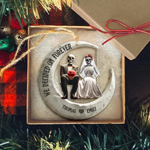 Load image into Gallery viewer, Personalized Skull Couple Ornament | Christmas & Valentine's Day Gifts Ornament PopCulturePrints
