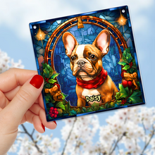 Load image into Gallery viewer, Personalized French Bulldog Christmas Suncatcher Ornament for Dog Lovers Suncatcher PopCulturePrints