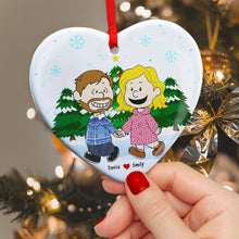 Load image into Gallery viewer, Personalized Couple Ornament - Hand in Hand Ceramic Gift for Valentine's Day Gifts Ornament PopCulturePrints