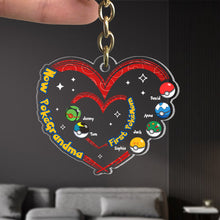 Load image into Gallery viewer, Custom Grandma Pokémon Heart Keychain - Perfect Mother's Day Gift Keychains PopCulturePrints