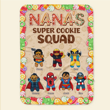 Load image into Gallery viewer, Personalized Superhero Cookie Squad Blanket for Grandma Blanket PopCulturePrints