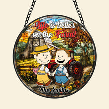 Load image into Gallery viewer, Unique Personalized Valentine's Day Gifts for Farmer Couples | Stained Glass Ornament Ornament PopCulturePrints
