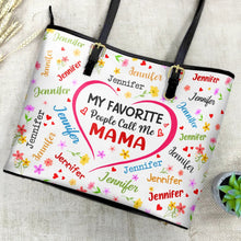Load image into Gallery viewer, This Grandma Belongs To - Personalized Leather Tote Bag for Loving Grandmas Leather Tote Bag PopCulturePrints