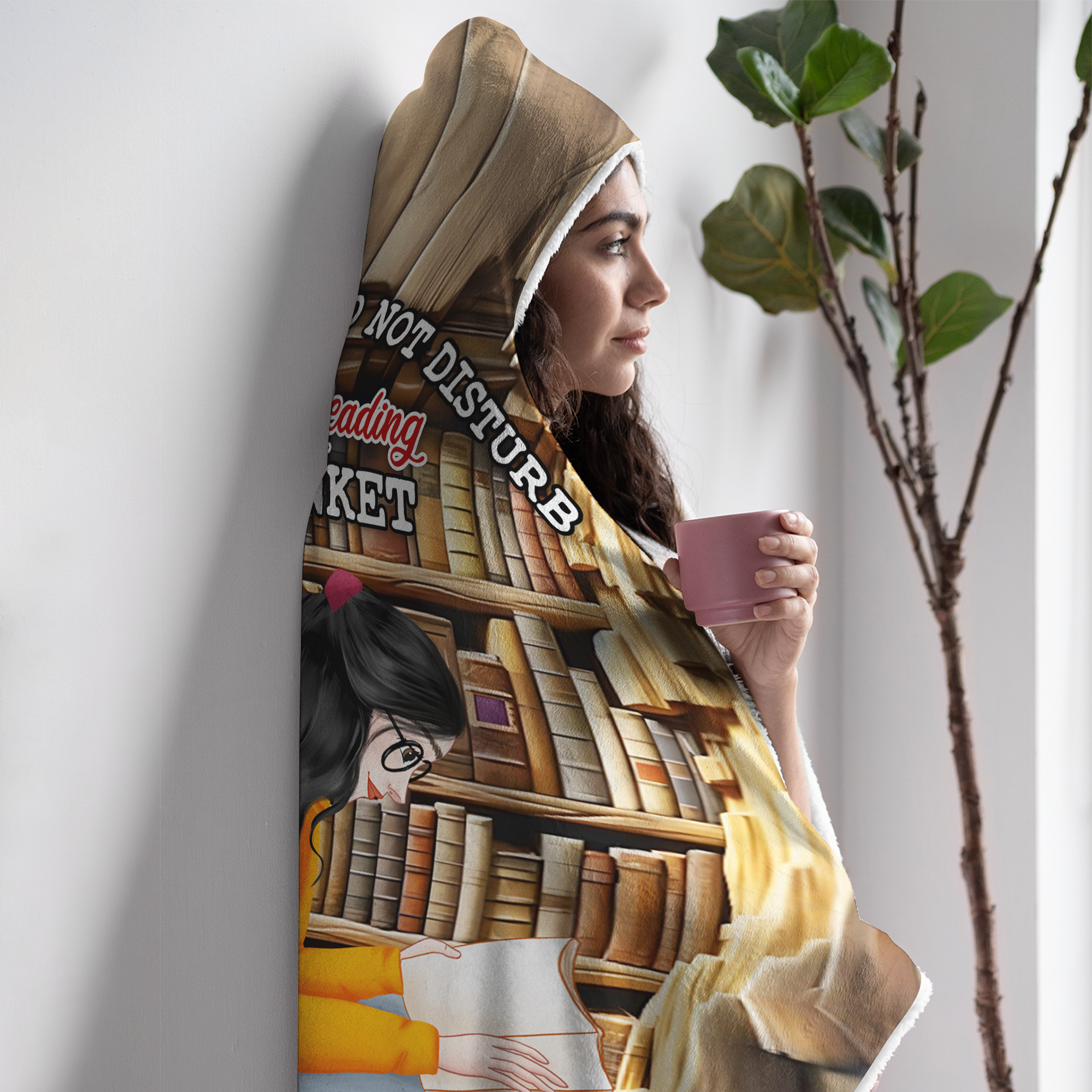 Cozy Personalized Book Lover Blanket Hoodie Blanket PopCulturePrints