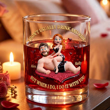 Load image into Gallery viewer, I Don't Usually Drink and Ride - Fun Couple Whiskey Glass, Personalized Gift for Couples Glass PopCulturePrints