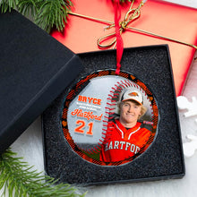 Load image into Gallery viewer, Personalized Baseball Photo Christmas Ornament - Custom Gift Ornament PopCulturePrints