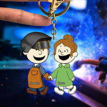 Load image into Gallery viewer, Custom Couple Keychain - Meaningful Personalized Valentine's Day Gifts Keychains PopCulturePrints