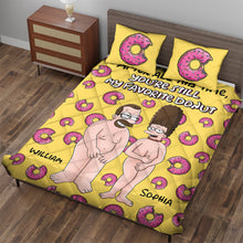 Load image into Gallery viewer, Personalized Naughty Cartoon Couple Quilt Bed Set | Fun & Unique Valentine's Day Gifts Blanket PopCulturePrints