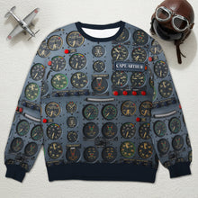 Load image into Gallery viewer, Pilot Control Panel Ugly Sweater - Personalized Gifts for Aviation Enthusiasts Ugly Christmas Sweater PopCulturePrints