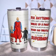 Load image into Gallery viewer, Superdad Personalized Tumbler - Custom Names Tumbler Cup PopCulturePrints