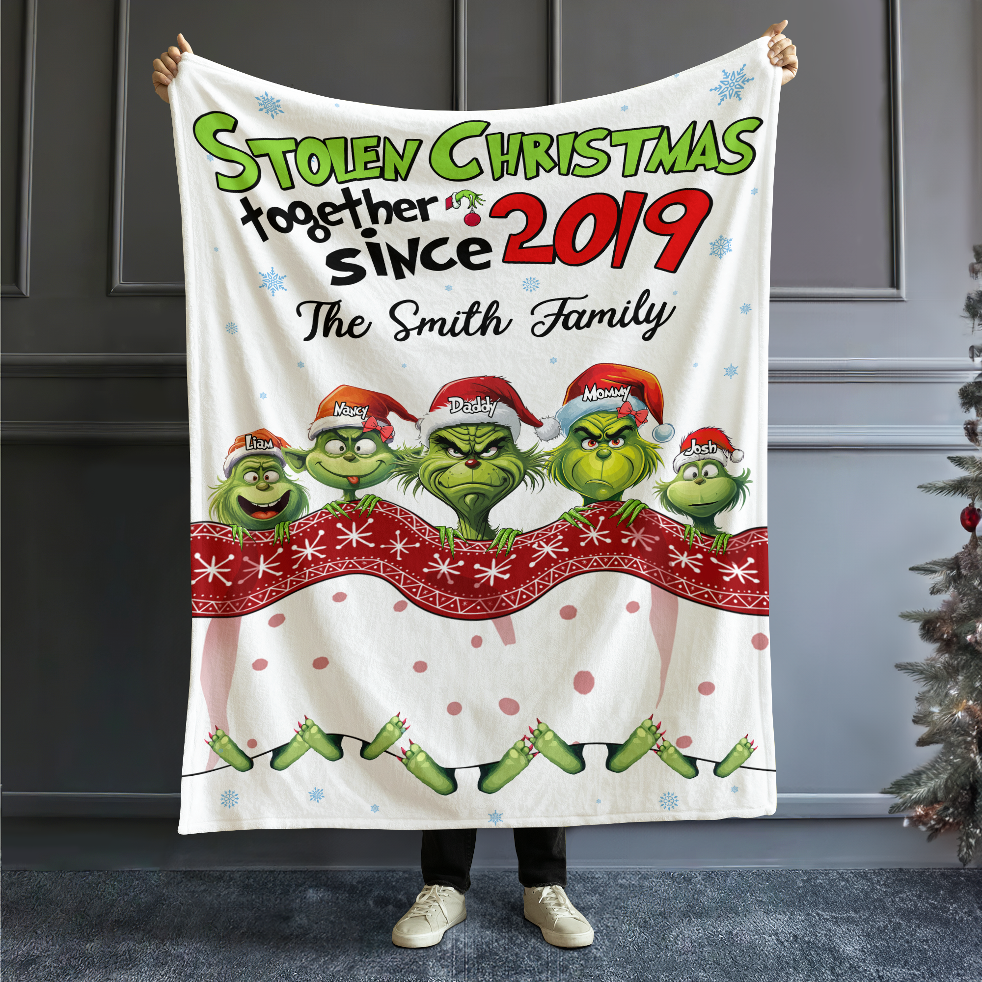 Custom Christmas Family Blanket - Stolen Christmas Together Design Blanket PopCulturePrints