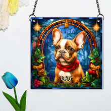 Load image into Gallery viewer, Personalized French Bulldog Christmas Suncatcher Ornament for Dog Lovers Suncatcher PopCulturePrints