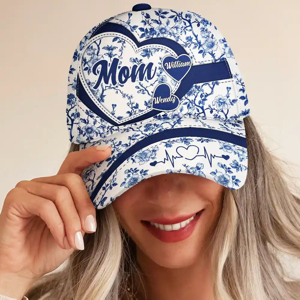 "Cherish Every Moment with Mom" - Personalized Classic Cap - Ideal Gift for Moms and Grandmas Classic Cap PopCulturePrints