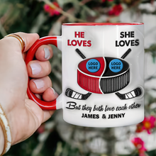 Load image into Gallery viewer, Customized Ice Hockey Lovers Mug for Couples Coffee Mug PopCulturePrints