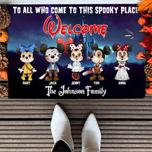 Load image into Gallery viewer, Personalized Spooky Welcome Door Mat for Halloween Doormat PopCulturePrints