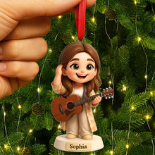 Load image into Gallery viewer, "Strum Your Heartstrings!" - Custom Guitarist Ornament - Personalized Gifts for Music Lovers Ornament PopCulturePrints