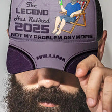 Load image into Gallery viewer, The Legend Has Retired 2025 - Personalized Casual Cap for Him Mesh-back Casual Cap PopCulturePrints