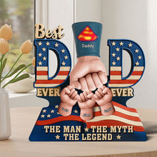 Load image into Gallery viewer, Best Dad EVER! Super Dad's Fist Bump Acrylic Plaque - Personalized Gift for Dad & Grandpa Shaped Plaques PopCulturePrints