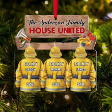 Load image into Gallery viewer, Customizable Firefighter Family Christmas Ornament Ornament PopCulturePrints