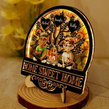 Load image into Gallery viewer, Home Sweet Home Family - Personalized LED Light Wooden Plaque LED Light Wooden Plaque PopCulturePrints