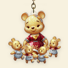 Load image into Gallery viewer, "Cherish the Moments with Mama Bear Keychain" - Personalized Keychain Gift for Mom, Grandma, and Loved Ones Keychains PopCulturePrints